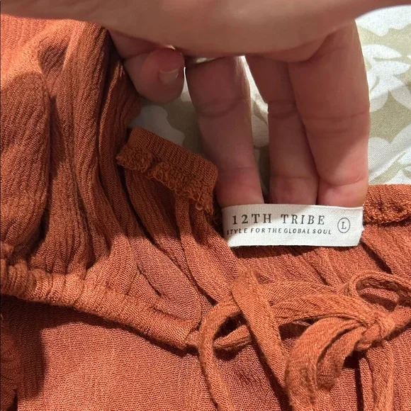 12th Tribe Rust Halter Jumpsuit - Picture 2 of 6